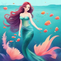 Create an image of a Bridgerton character as a mermaid