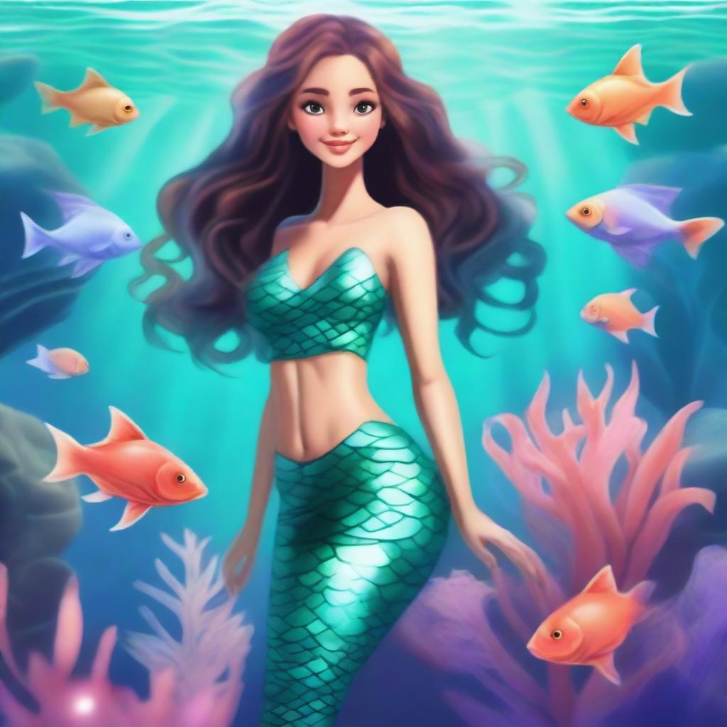 Create an image of a Bridgerton character as a mermaid