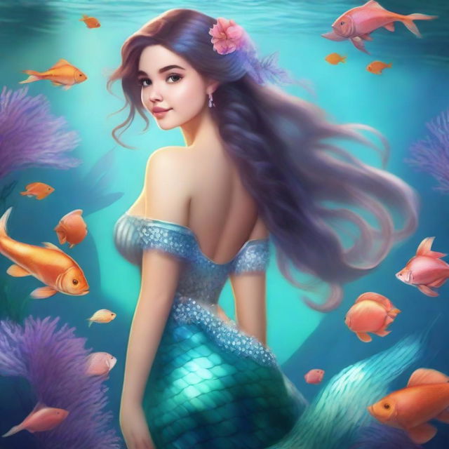 Create an image of a Bridgerton character as a mermaid