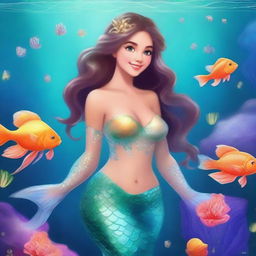 Create an image of a Bridgerton character as a mermaid