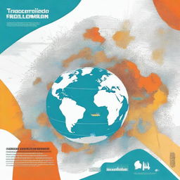 Create a book cover titled 'Trascendiendo Fronteras: El Impacto del Grupo Global Plataforma Bilateral'