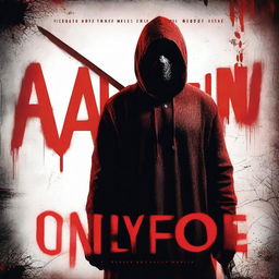 A horror slasher movie poster featuring a dark, eerie background with a menacing figure holding a weapon