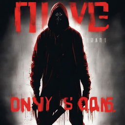 A horror slasher movie poster featuring a dark, eerie background with a menacing figure holding a weapon