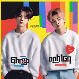 Create a book cover featuring Minho and Jisung from Stray Kids