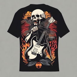 Create a cool back design for a t-shirt with a rock festival theme