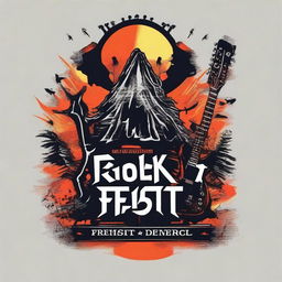 Create a cool back design for a t-shirt with a rock festival theme