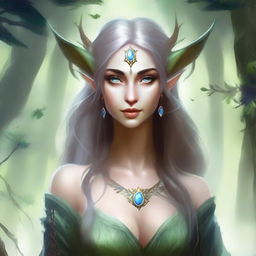 Create an image of an Eladrin, an elf-like being with a strong connection to the Feywild