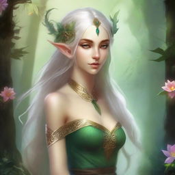 Create an image of an Eladrin, an elf-like being with a strong connection to the Feywild