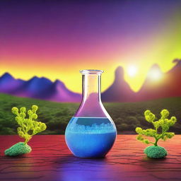 Create an intriguing image that illustrates the concept of photocatalysis