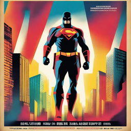 A vibrant and eye-catching movie poster featuring a heroic character standing against a dramatic backdrop, with bold text displaying the movie title and tagline