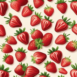 A lush field of strawberries covered in a rich, creamy drizzle