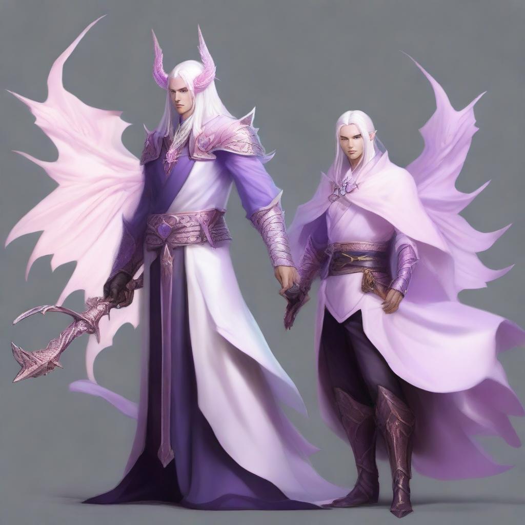 Create a detailed fantasy character artwork of an Asterian Arcane Aeromancer and Dragon Knight from the Dèklan clan