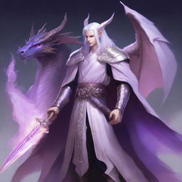 Create a detailed fantasy character artwork of an Asterian Arcane Aeromancer and Dragon Knight from the Dèklan clan