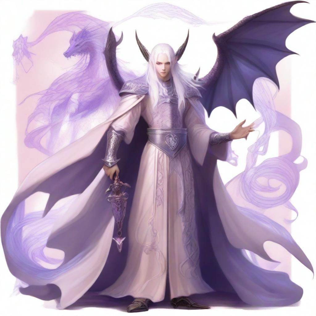 Asterian Arcane Aeromancer and Dragon Knight with a slender and elegant physique