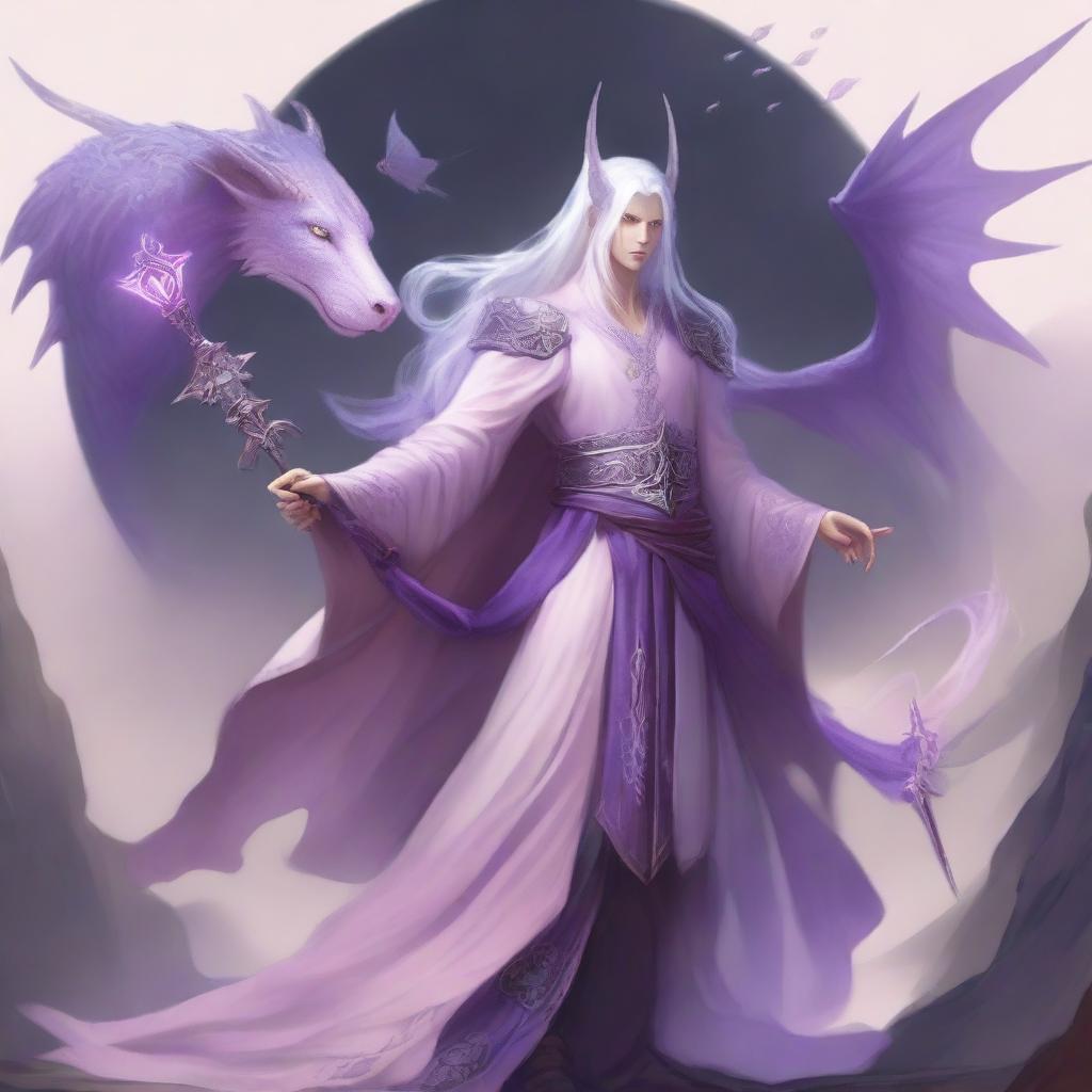 Asterian Arcane Aeromancer and Dragon Knight with a slender and elegant physique