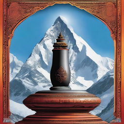 A movie poster featuring a Shiva Linga in the Himalayas