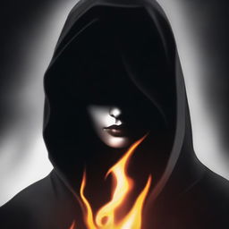 Create an image of a mysterious dark hooded figure