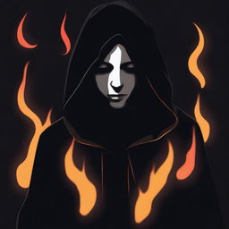 Create an image of a mysterious dark hooded figure