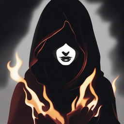 Create an image of a mysterious dark hooded figure