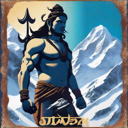 A movie poster featuring Lord Shiva in the Himalayas