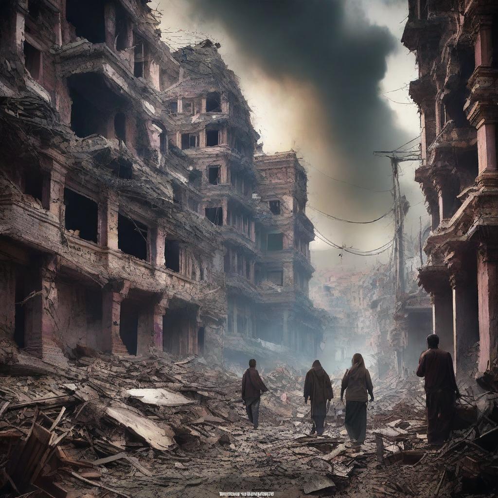 A movie poster depicting widespread destruction in Nepal