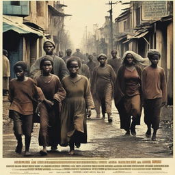 A movie poster depicting people suffering from poverty everywhere