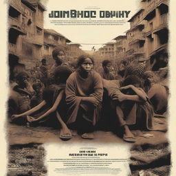 A movie poster depicting people suffering from poverty everywhere