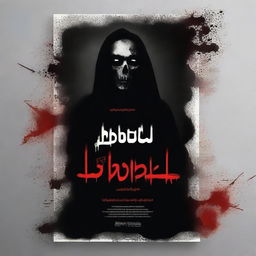 Create a dark and eerie movie poster for a horror film titled 'رسالة وفاة' (Death Message)