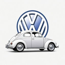 A highly detailed image of a Volkswagen Beetle (Fusca) with a VW logo below it