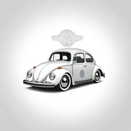 A highly detailed image of a Volkswagen Beetle (Fusca) with a VW logo below it