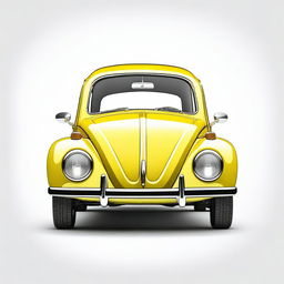 A highly detailed image of a yellow Volkswagen Beetle (Fusca) with a white background