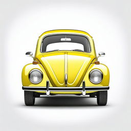 A highly detailed image of a yellow Volkswagen Beetle (Fusca) with a white background