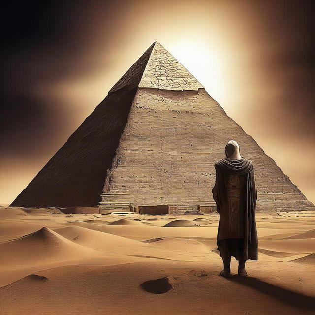 Create an adventure dystopian Egypt-themed movie poster with a dramatic and thrilling atmosphere