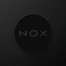 Design a dark, night-themed emblem featuring the word 'NoX' rendered in a bold, contrasting typography.