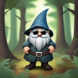 A gnome rogue wearing sunglasses, looking like a boss