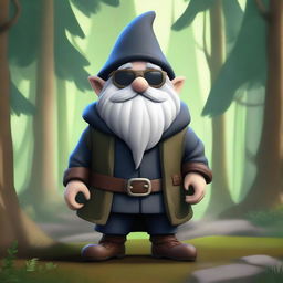 A gnome rogue wearing sunglasses, looking like a boss