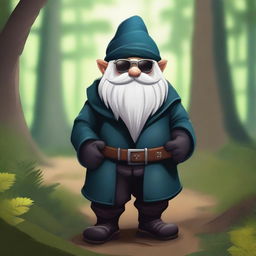 A gnome rogue wearing sunglasses, looking like a boss