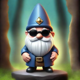 A no-nonsense fantasy gnome wearing sunglasses, exuding the aura of a head boss