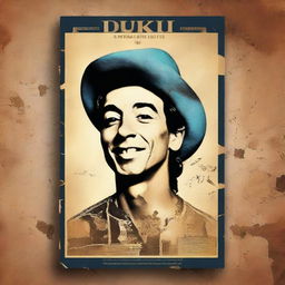 Create a poster featuring an image of Duki, the famous Argentine singer, with a title that says 'Duki: His journey in life'