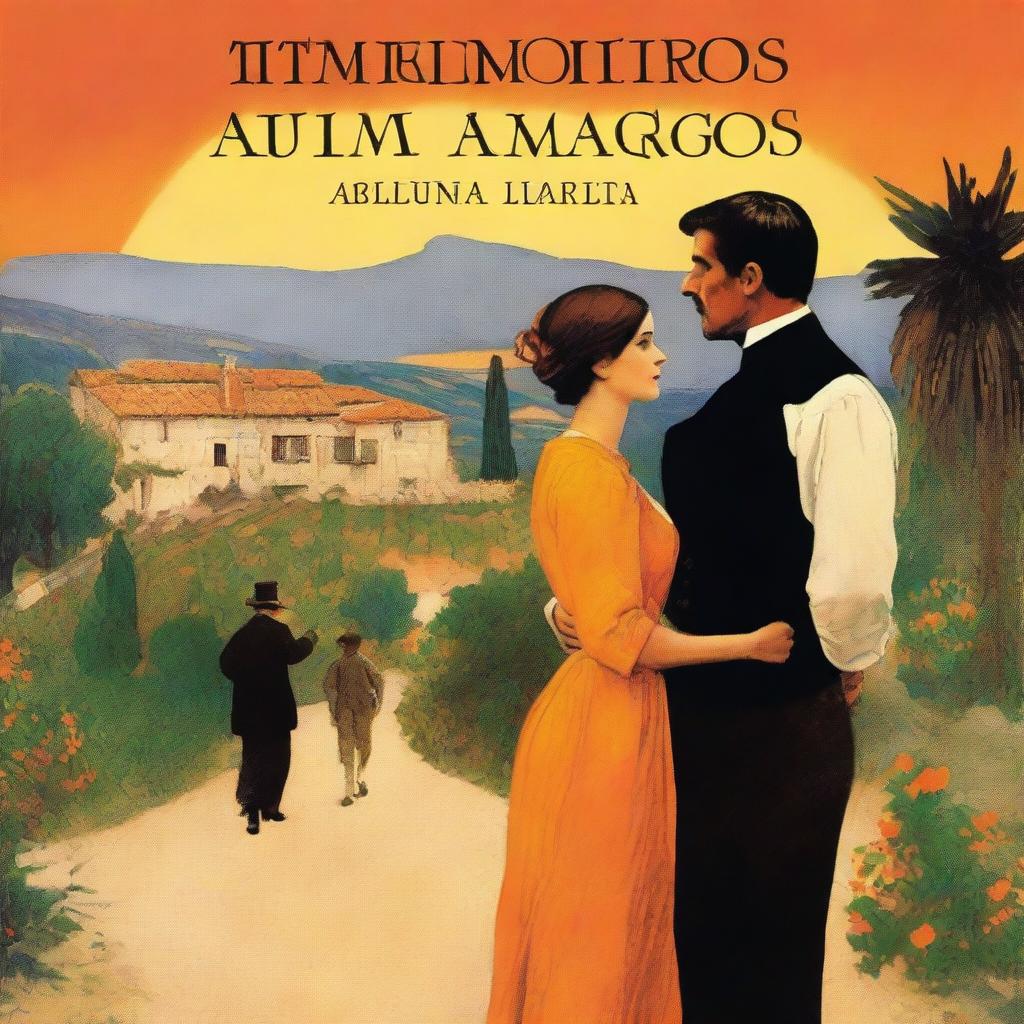 A book cover for a novel titled 'Tiempos Amargos' set in Spain in 1914