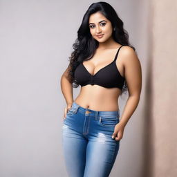 A beautiful young Indian girl with a curvy, attractive body and an innocent cute face