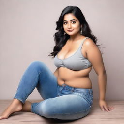 A beautiful young Indian girl with a curvy, attractive body and an innocent cute face