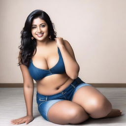 A beautiful young Indian girl with a curvy, attractive body and an innocent cute face