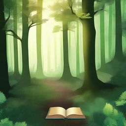 Create a captivating book cover featuring a mysterious forest with a hidden path