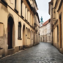 A poignant scene of the winding streets of Cluj, evoking a sense of sweet sorrow