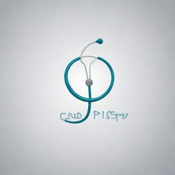 Create a logo featuring a stethoscope, with its wire forming the words 'Med Unesp'. The logo should be sophisticated and clean, with a professional touch.