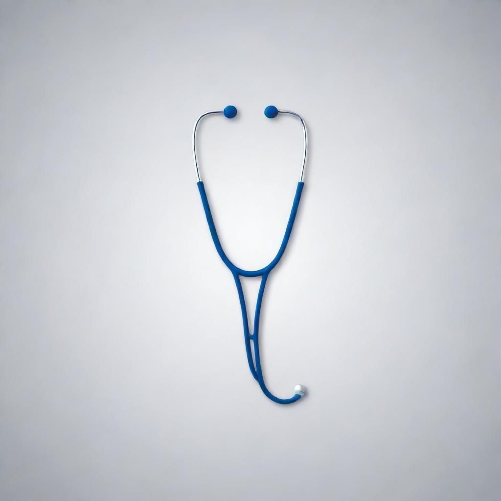 Create a logo featuring a stethoscope, with its wire forming the words 'Med Unesp'. The logo should be sophisticated and clean, with a professional touch.