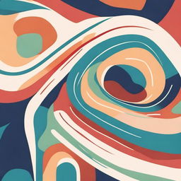 An abstract illustration with a plain background featuring winding, intersecting paths in various shapes and colors.