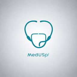 Create a logo featuring a stethoscope, with its wire forming the words 'Med Unesp'. The logo should be sophisticated and clean, with a professional touch.