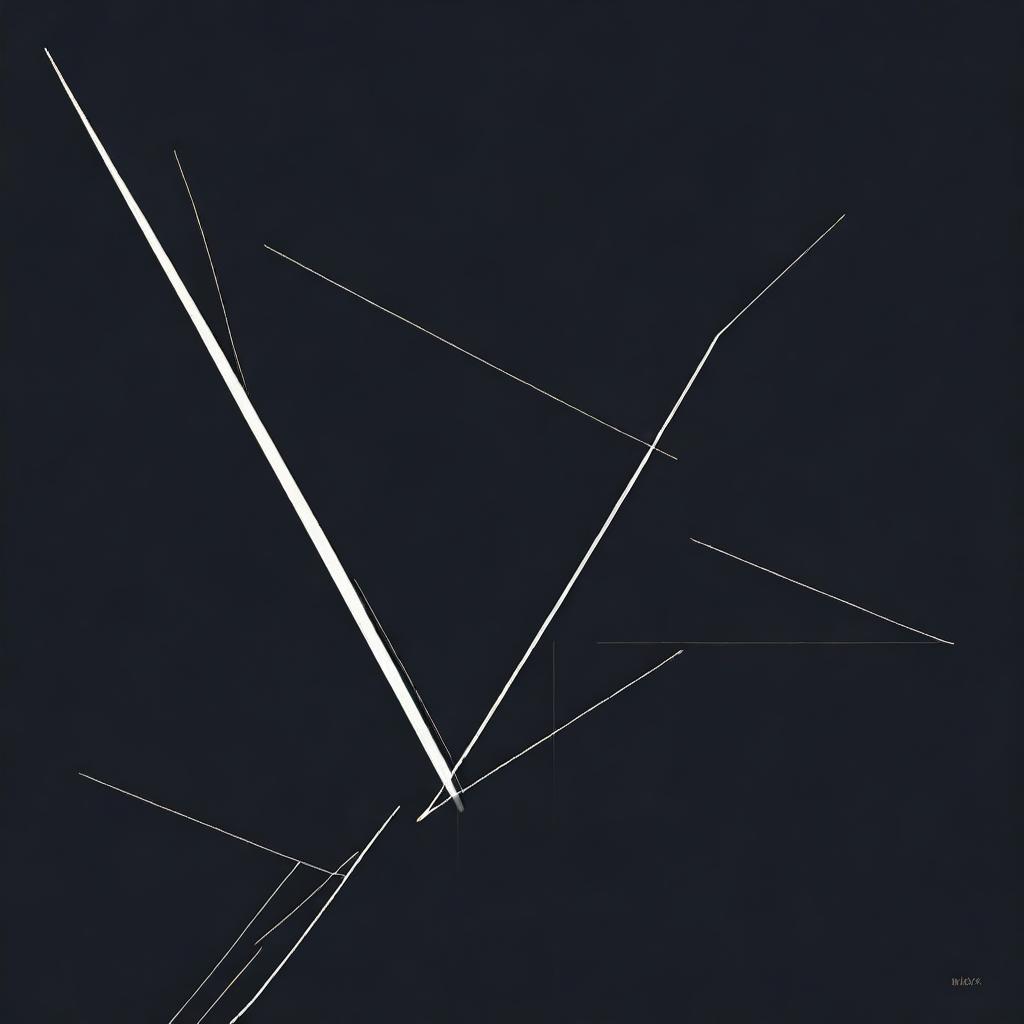 An abstract illustration featuring a plain dark background with straight paths cutting through it